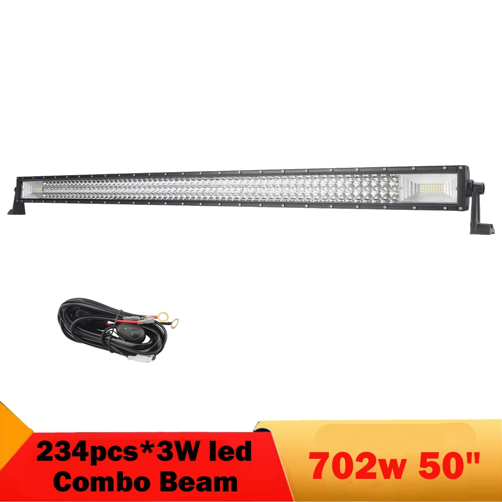 

50'' LED Light Bar Combo Beam 3 Row LED Offroad Work Lights Car Tractor Truck 4x4 SUV ATV UAZ Boat Driving Headlight LED Bar