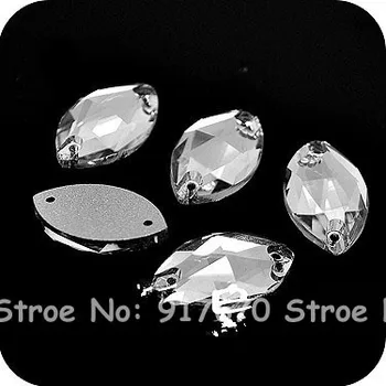 

360pcs Sparkle Crystal Clear 9x18mm Navette Sew On Stone In Silver Base Horse Eye Sewing Crystal