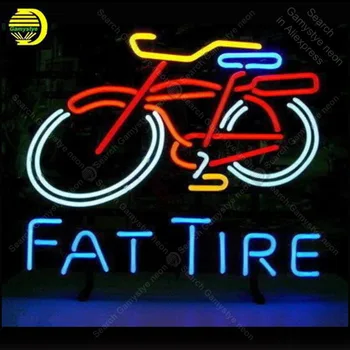 

Neon Sign for Fat Tire Bike Pub game room Real Glass Tube Neon Bulb Signboard decorate Handcraft sign Light up sign lampara