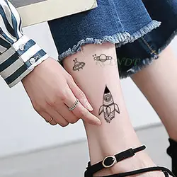 Водостойкая временная татуировка наклейка ракета планета флэш-тату временная татуировка тело Тато татуаж запястье ноги руки для мужчин