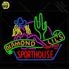 Sinal de luz néon sexy diamante lils esporte casa las vegas janela neon lâmpada sinal da loja exibição tubos vidro real luzes handcraf