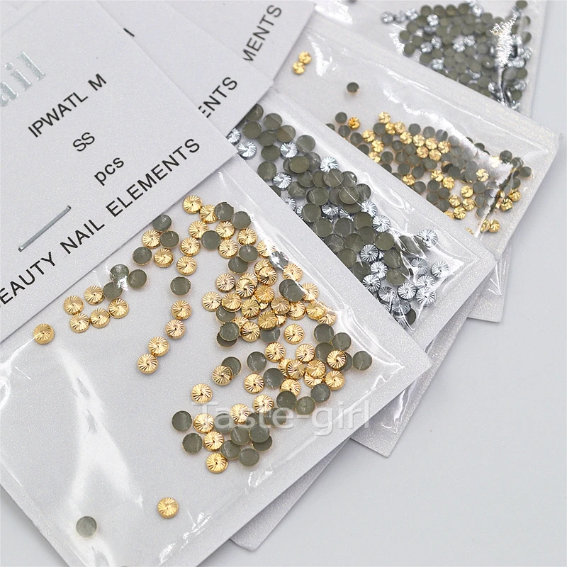 

100PCS round swirl gold silver metal 3D Nail Art Decorations Rhinestones DIY nails jewelry accessoires beauty manicure tool