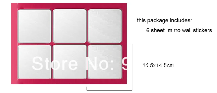 Funlife(TM) 14,5 см x 6 шт. квадратная DIY Зеркальная Наклейка на стену, съемный домашний декор, потолочное зеркало на крышу, кристальная настенная наклейка DIY акрил