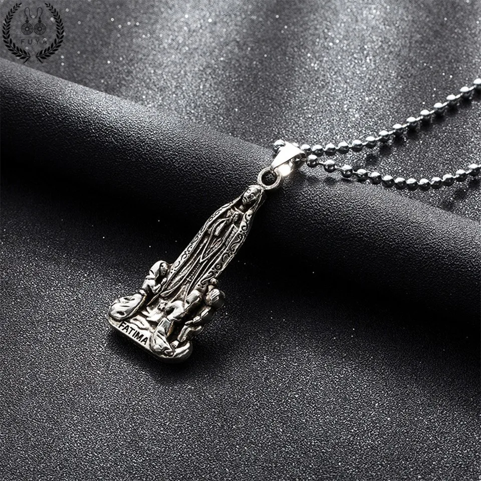 

Unique virgin mary devout believers suspension pendant christian necklace Fashion long beads chain necklaces for women jewelry