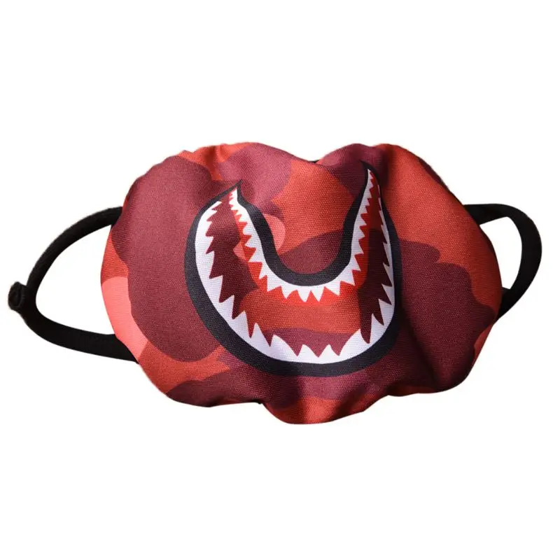 Для женщин и мужчин унисекс хип-хоп трендовая Половина лица рот маска акула Красочные камуфляжные ушные Петли Эластичный Анти-пыль Kpop Муфельная защитная - Цвет: D