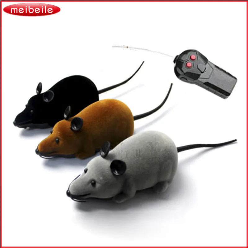 Новинка 3 цвета RC Беспроводной дистанционного Управление Крыса Мышь детская игрушка для кота собаки домашнего животного двумя видами Флокирование Tricky вращения Мышь