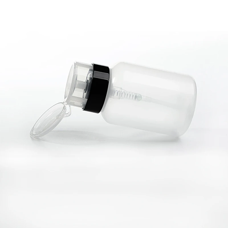 1 pc 200 ml فارغة زجاجة تخزين البلاستيك مزيل طلاء الأظافر الكحول حاوية المياه UV جل منظف الصحافة ضخ موزع أدوات