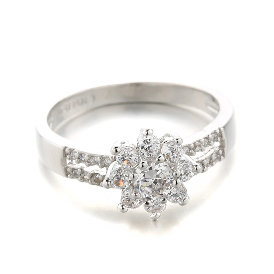 1 Piece New Arrival White Gold CZ Ring Simple Designs