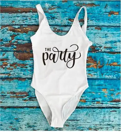 brown bodysuit PADDY DESIGN Wife Of The Party Swimsuit Casual One-piece Women Bathing Suit Wedding Bride Bridesmaid Swimwear For Lady Swimsuits mesh bodysuit Bodysuits