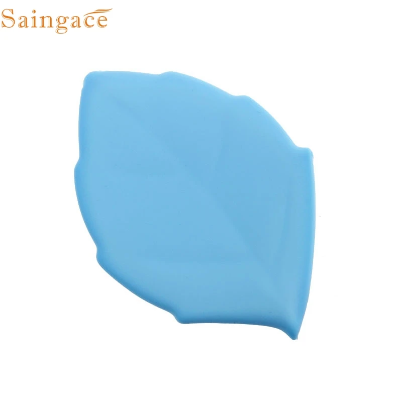 Saingace, 12 см x 8,5 см, пять цветов, подарки, потрясающая мода, в форме листа, карман для воды, для питья, высокое качество, мягкий силикон - Цвет: Blue