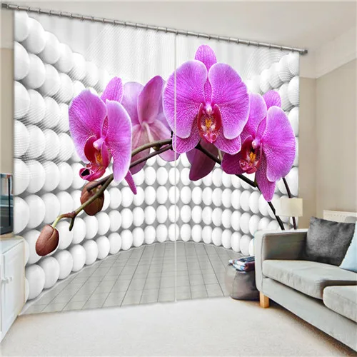 Роскошные 3D затемненные оконные шторы с молью и орхидеей для гостиной, постельные принадлежности, декоративные шторы Cotinas para sala - Цвет: 10