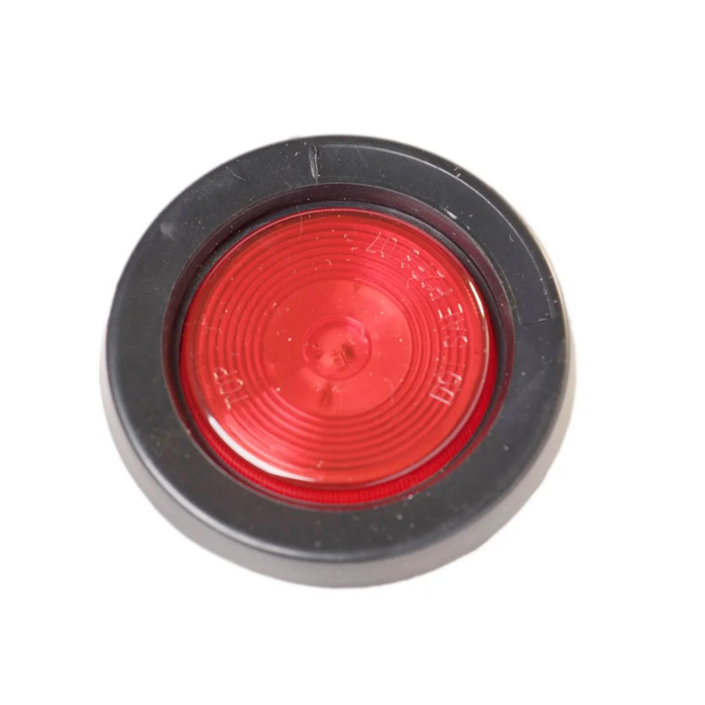 2Pcs 2" Round Truck Clearance Light Bus Side Marker Light 4 LED Grommet
