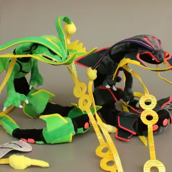 

Anime 2 Pcs/Lot XY Mega Black & Green Shiny Rayquaza Soft Plush Doll Toy 32'' 80cm Brinquedos