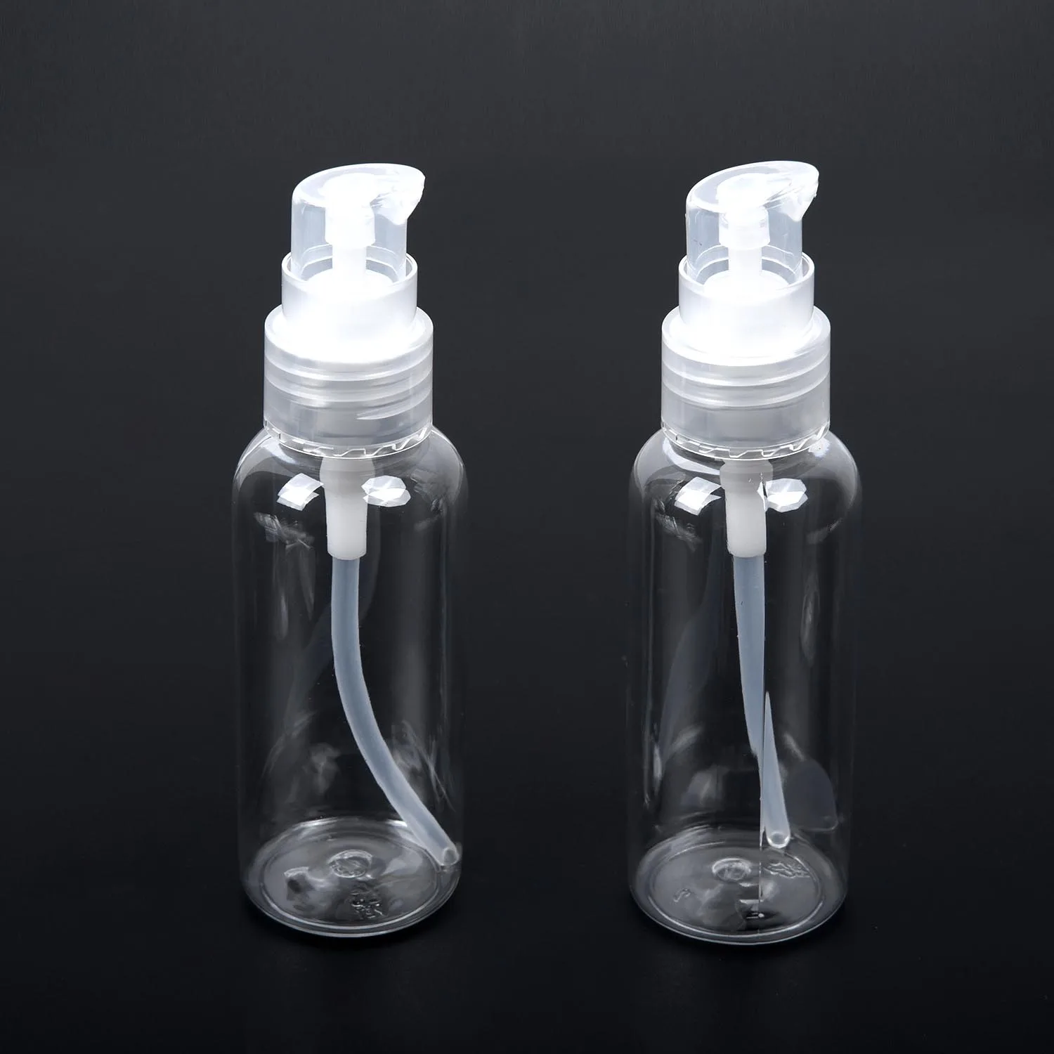50ml Empty Clear Airless Cosmetic Bottle Push Pump Tubes Dispenser
