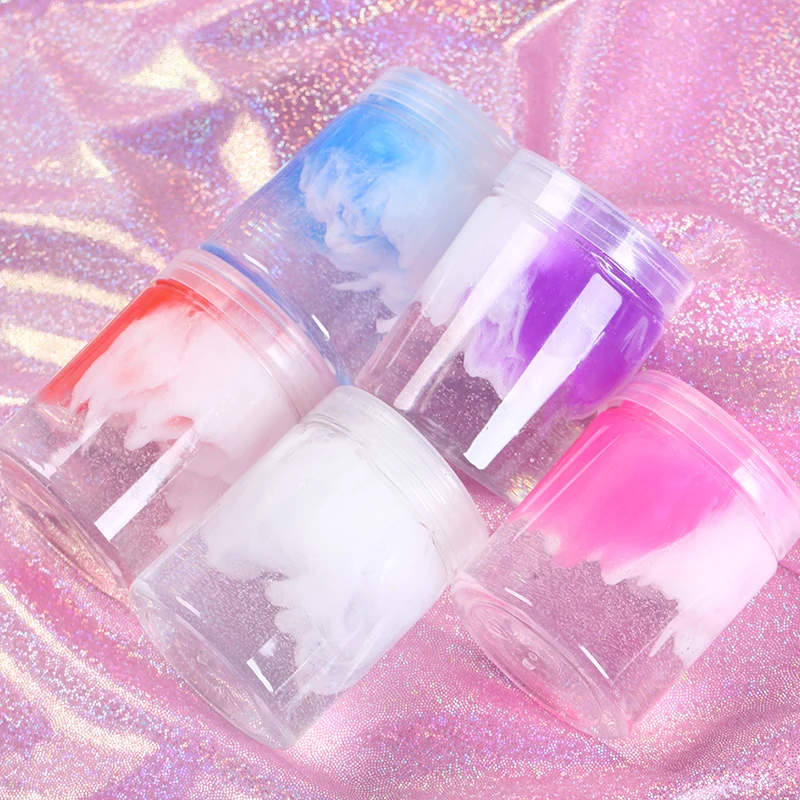 

Happy Monkey New 200ml Colorblock Cloud Slime DIY Toy Anti-Stress Educational Clear Slime Gift Toy for Kids Adults