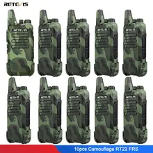 10pcs Camouflage Retevis RT22 Mini Walkie Talkie Radio Station 16CH UHF VOX Scan Squelch Two Way Radio Portable