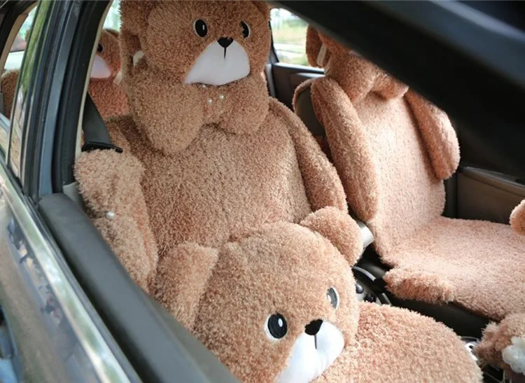 Mei-Mei-Bear-Lace-Universal-Automobile-Car-Seat-Cover-Rose-Velvet-Cushion-8pcs-2