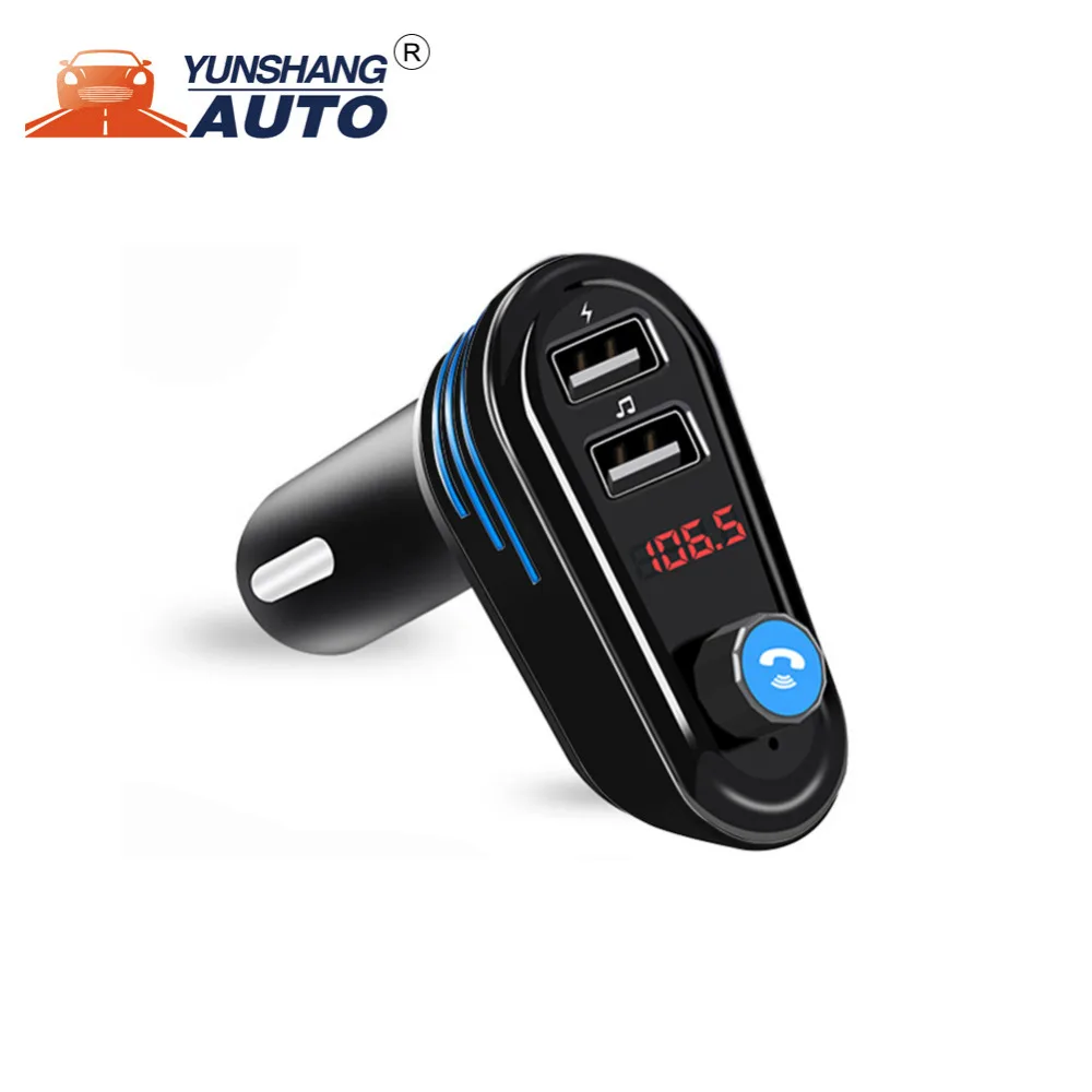 

Wireless Bluetooth Hands Free Car FM Transmitter Modulator MP3 music Player mobile navigation Support USB fast charging TF card