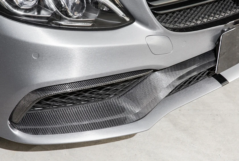 2 и 4 двери C63 углеродного волокна передний бампер губы+ сплиттер спойлер для Mercedes Benz W205 C63 AMG Coupe седан Кабриолет Wagon
