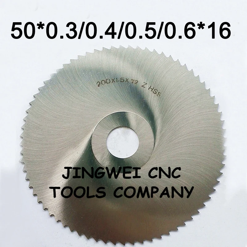 

HSS circular slitting saw blade milling cutter 50mm out dia *0.3, 0.4mm ,0.5, 0.6mm thickness*16mm inner dia with standard teeth