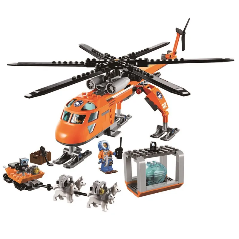 

273pcs Legoings Arctic Lifting Helicopter Polar Adventure Dog Sledding Model Building Blocks Kit Toys Kids Gifts
