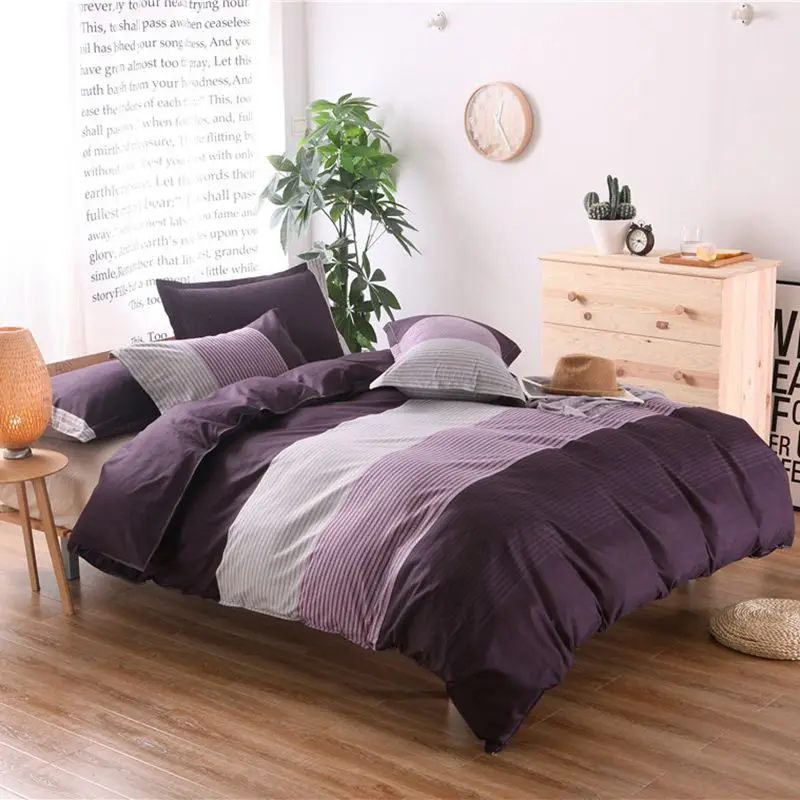 3 قطع مجموعة مفروشات البوليستر القطن الشريط زهرة غطاء لحاف السرير ورقة سادات بياضات السرير المنسوجات نوم مجموعة