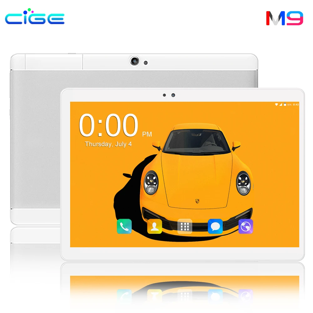 

CIGE M9 10.1 inch Tablet PC Octa Core 6GB RAM 64GB ROM Tablets Bluetooth WiFi Android 8.0 Multi Touch 1280*800 IPS Phablet 10