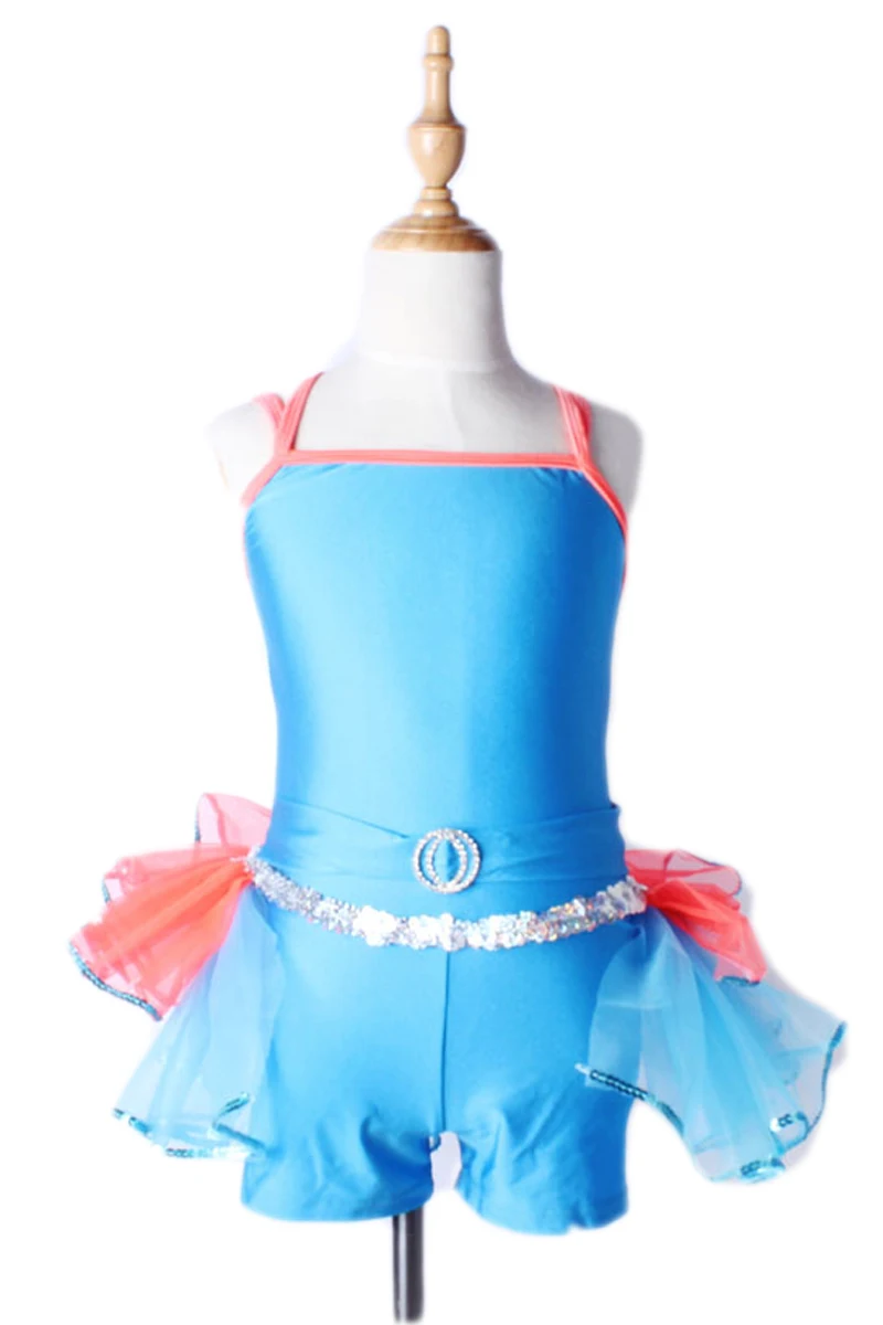 Blue Cute Girls Ballet Dress For Children Girl Dance Clothing Kids