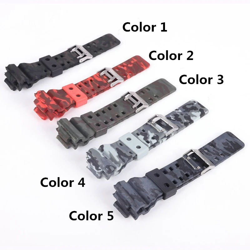 

MERJUST 16mm Camo Silicone Rubber Watch Band Strap Fit For Casio G-SHOCK GD GA GLS-100 110 120 GD110 Bracelet Wristband