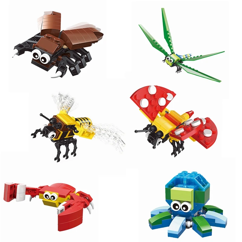 Legoing MOC Animals Creator Insect Butterfly Dragonfly Building Blocks