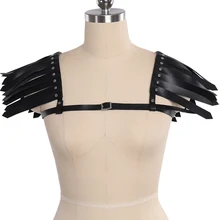 Сексуальный черный бюстгальтер с ремнями из искусственной кожи для тела с ремнями Фетиш нижнего белья для женщин Связывание в клетке Bralette Rave танцевальное белье