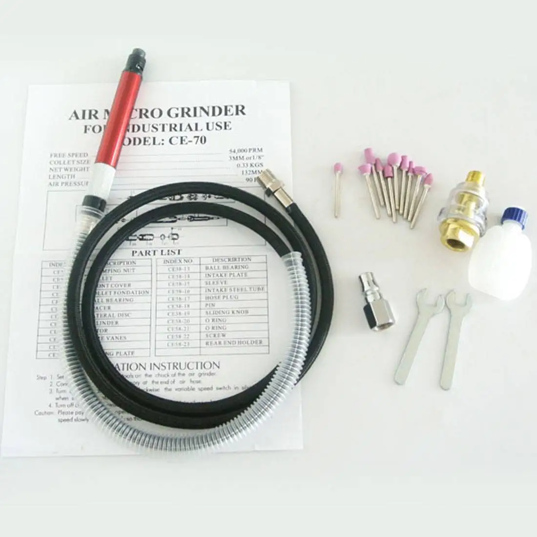 Air Micro Grinder Pencil Type Tool Kit 