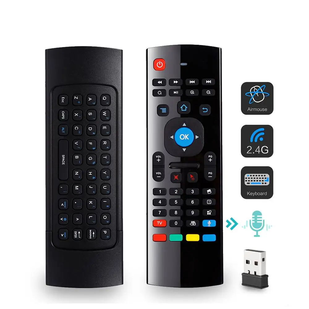 

Satxtrem MX3 Fly Air Mouse Smart Voice Remote Control 2.4G Wireless Keyboard For Android TV Box Mecool H96 Max X96 Mini Mi Box