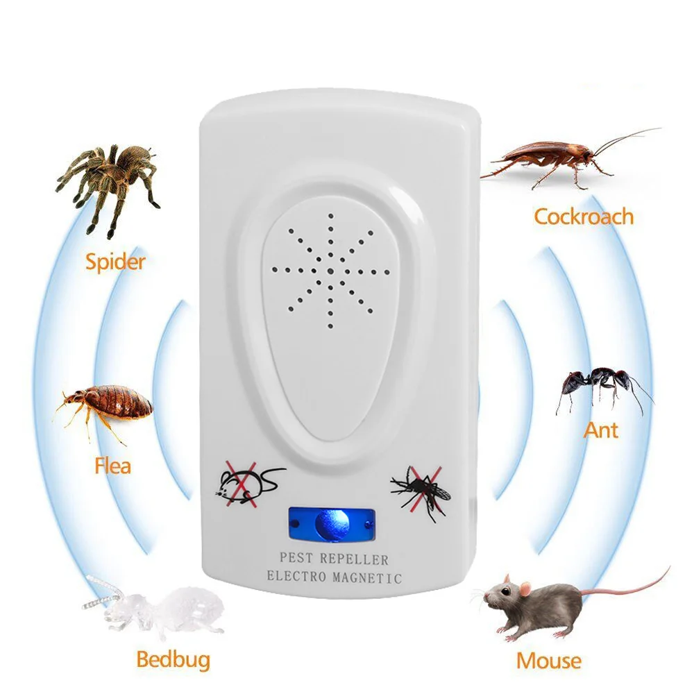 

1PC Ultrasound Mouse Cockroach Repeller Device Insect Rats Spiders Anti Mosquito Killer Pest Control Household Pest Rejecter