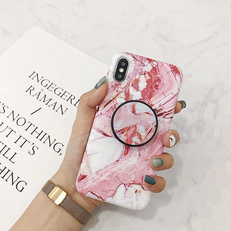 Розовый белый Мрамор для iPhone Xs XR Max мобильный телефон оболочки iPhone6s 7 8 Плюс