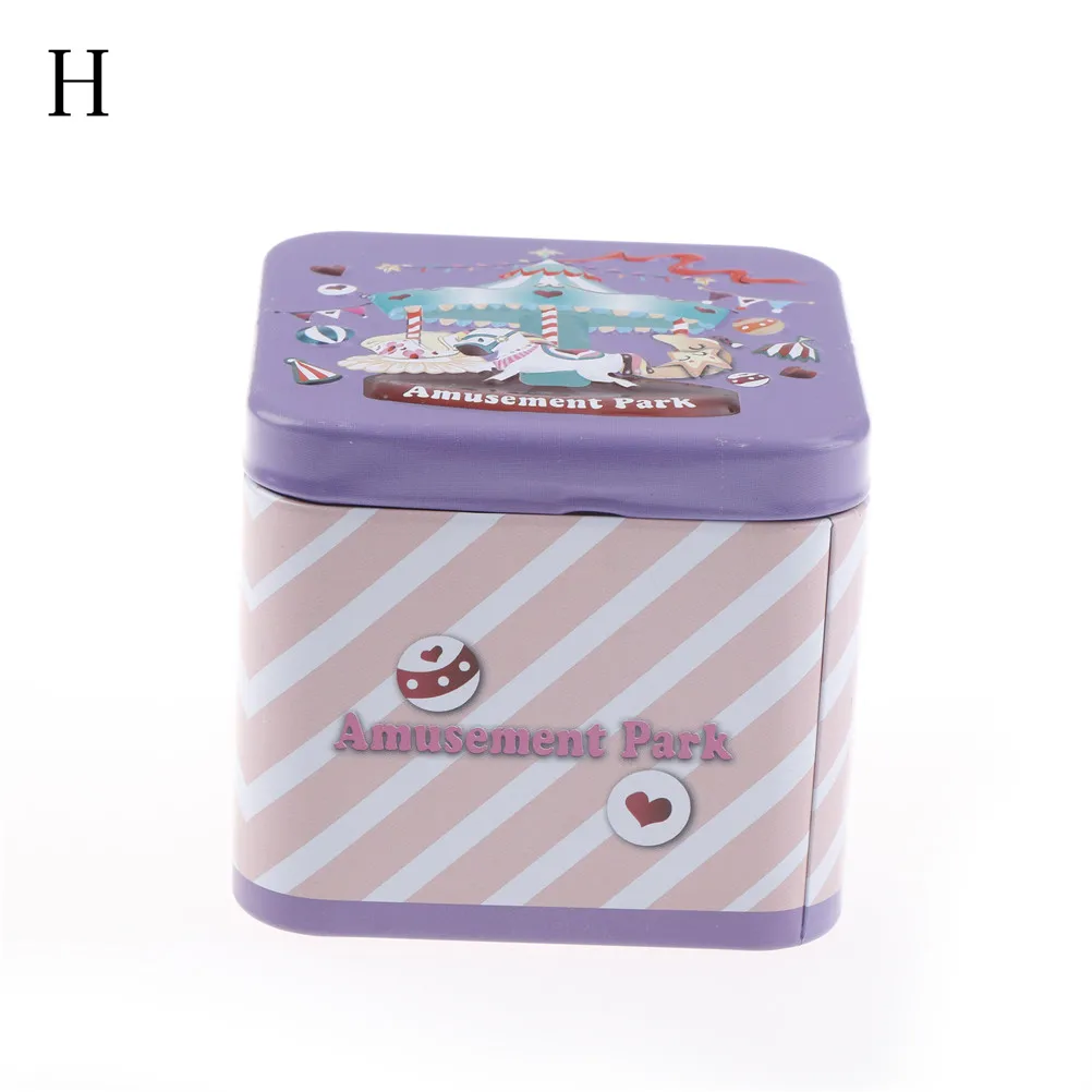 Мультяшная жестяная коробка бисквит/чайный лист детская Подарочная коробка 72*72*65 мм металлический настраиваемый квадратный изысканный Чехол-Контейнер для мелочей - Цвет: H