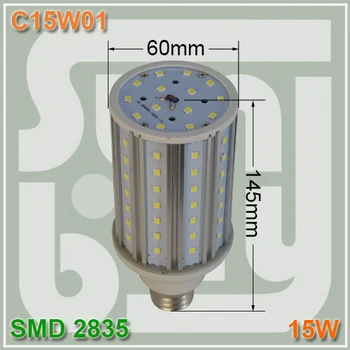 

Free shipping LED bulb corn lamp 15W E27 aluminum high quality high lumens 360 degree SMD2835 15w corn light