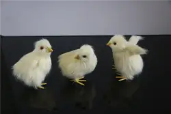3 шт. комплект мини моделирование желтый цыпленок игрушки полиэтилен и меха цыпленок куклы подарок около 8-9 см
