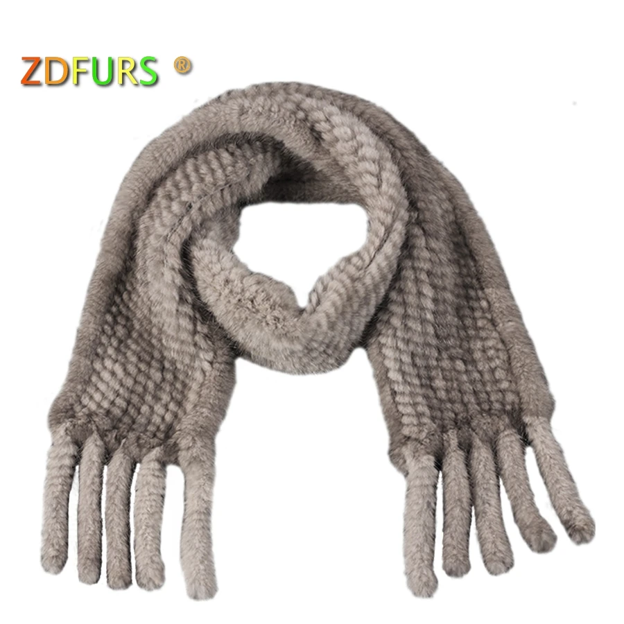 Koop ZDFURS * herfst en winter nertsen bont sjaal ultra lange kwast gebreide nertsen bont uitlaat halsdoek bont sjaal nertsen bont