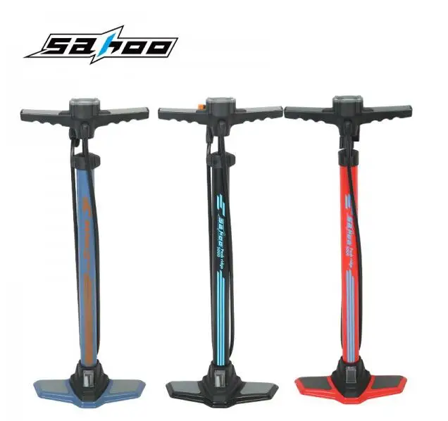 

SAHOO High Pressure Bicycle Pump Screw-in nozzle head Aluminum tube Iron base Long handle pump A/V pump Bicycle equipment