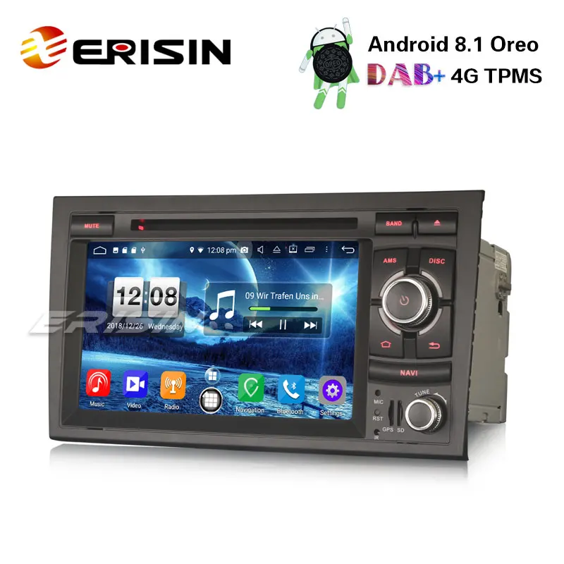 Excellent Erisin ES7628A 7" Android 8.1 DAB+ Radio DVD Player 4G TPMS Car GPS Navigation for Audi A4 Two UI styles 2 Excellent Erisin ES7628A 7" Android 8.1 DAB+ Radio DVD Player 4G TPMS Car GPS Navigation for Audi A4 Two UI styles 2