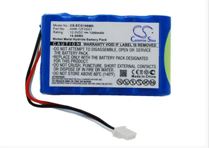 Cameron sino 1200 mah Батарея для KENZ CARDICO ECG-108 HHR-12F25G1 медицинский аккумулятор