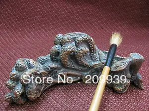 

fast ship Chinese Bamboo Carved Leaf Pattern Pen Stand / Statue (A0321)