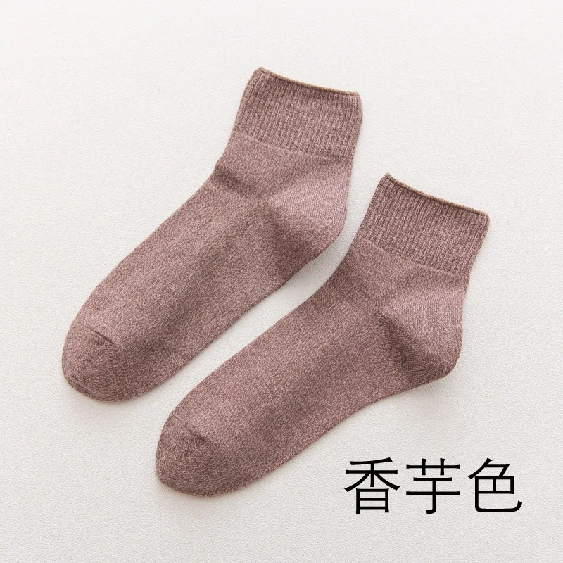 10 шт. = 5 пар, осенние и зимние Хлопковые женские носки, японские однотонные хлопковые носки, свободные женские носки, женские носки - Цвет: 3