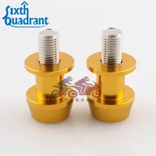 Golden 10mm Motorcycle CNC Rear Stand Swing Arm Spool Sliders Stand Swingarm Bobbins Spools Stands Screws for Motorbike Custom