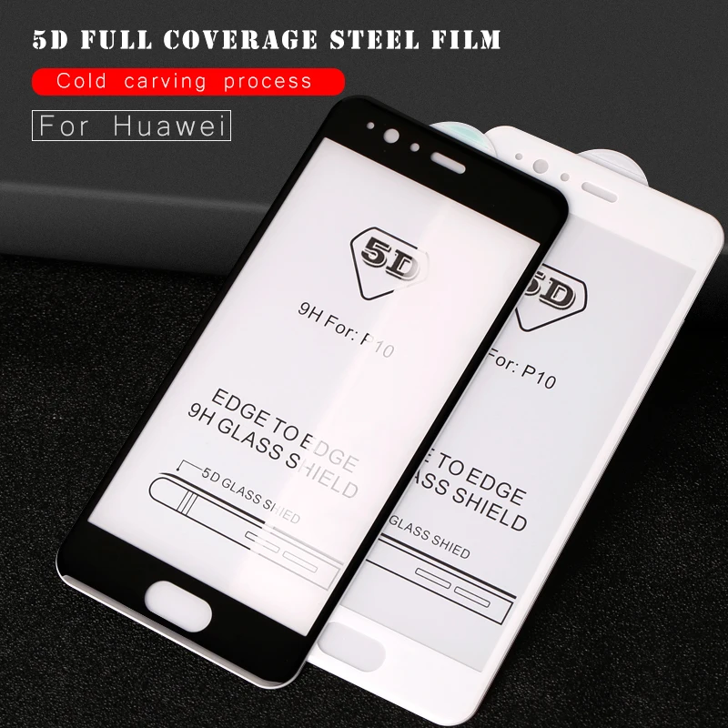 5D изогнутое закаленное стекло с полным покрытием для Huawei P20 Lite Pro P10 Plus Mate10 P8Lite 2017