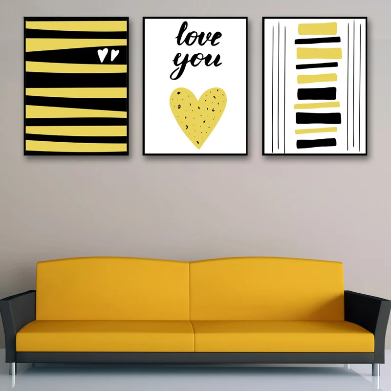 FOOCAME-Dos-Desenhos-Animados-Amor-Geometria-Amarelo-Cartazes-e-C-pias-Da-Arte-Da-Lona-Pintura (1)