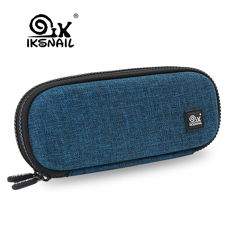 IKSNAIL Double layer Digital Earphone Case For Headphone Adapter Airpods Accessories Earbuds USB Cables Portable Storage Bag
