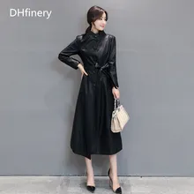 Кожаная куртка женская осенняя и зимняя длинная дизайнерская мотоциклетная куртка со стоячим воротником черная красная и зеленая куртка кожаная куртка k6701