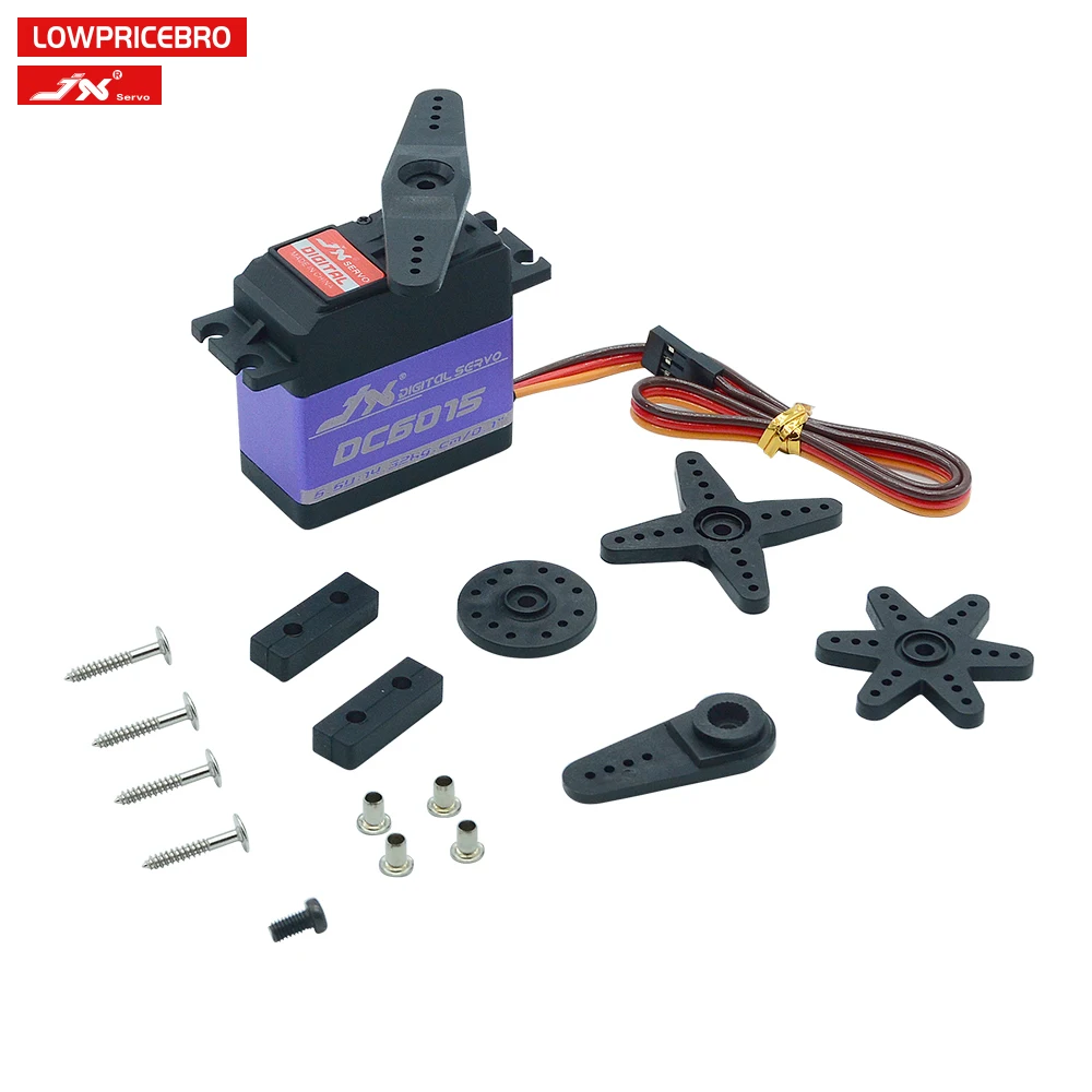 

JX Servo DC6015 Stall Torque 15kg Metal Gear Digital Servo Motor for RC Car Crawler Boat Airplane Robot Helicopter